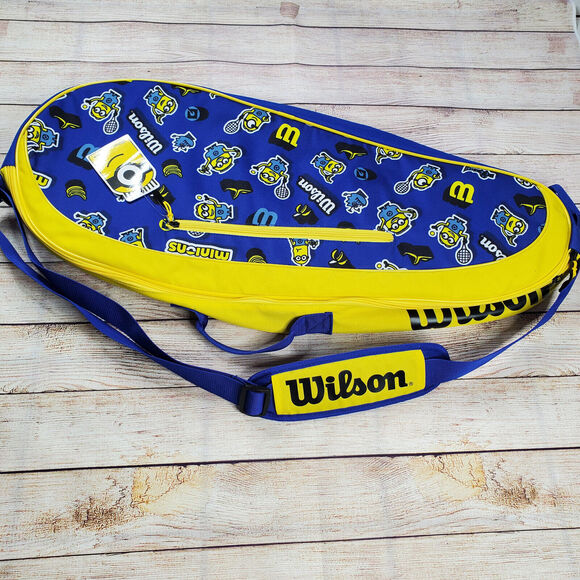 Wilson x Minions V3.0 Tennis Racket Bag Blue Yellow - Picture 2 of 5